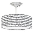 thumbnail image 1 of 888 Cool Fans DR-0001156 Music Notes 2-Light Brushed Nickel Drum Style LED Lamp Fixture, 1 of 1