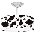 thumbnail image 1 of 888 Cool Fans DR-0001214 Cow Print Animal Print 2-Light Brushed Nickel Drum Style LED Lamp Fixture, 1 of 1