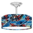 thumbnail image 1 of 888 Cool Fans DR-0001224 Spiderman 2-Light Brushed Nickel Drum Style LED Lamp Fixture, 1 of 1