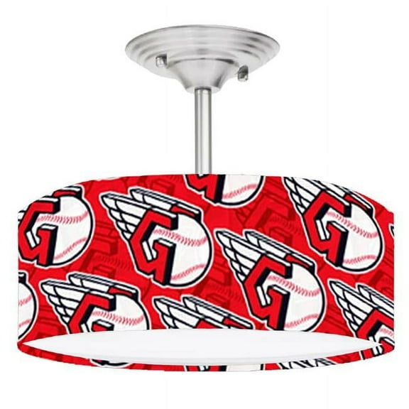 888 Cool Fans DR-0001393 Guardians MLB Baseball 2-Light Brushed Nickel Drum LED Lamp Fixture