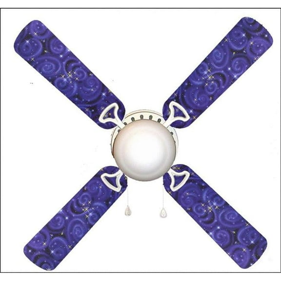 888 Cool Fans F42-0001108 42 in. Starry Night Stars Sky 4-Blades Ceiling Fan with Schoolhouse Lamp
