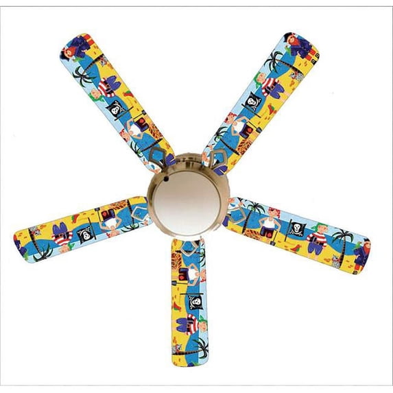 888 Cool Fans F52-0001060 52 in. Little Boys Pirate Island 5-Blades White Ceiling Fan with Lamp