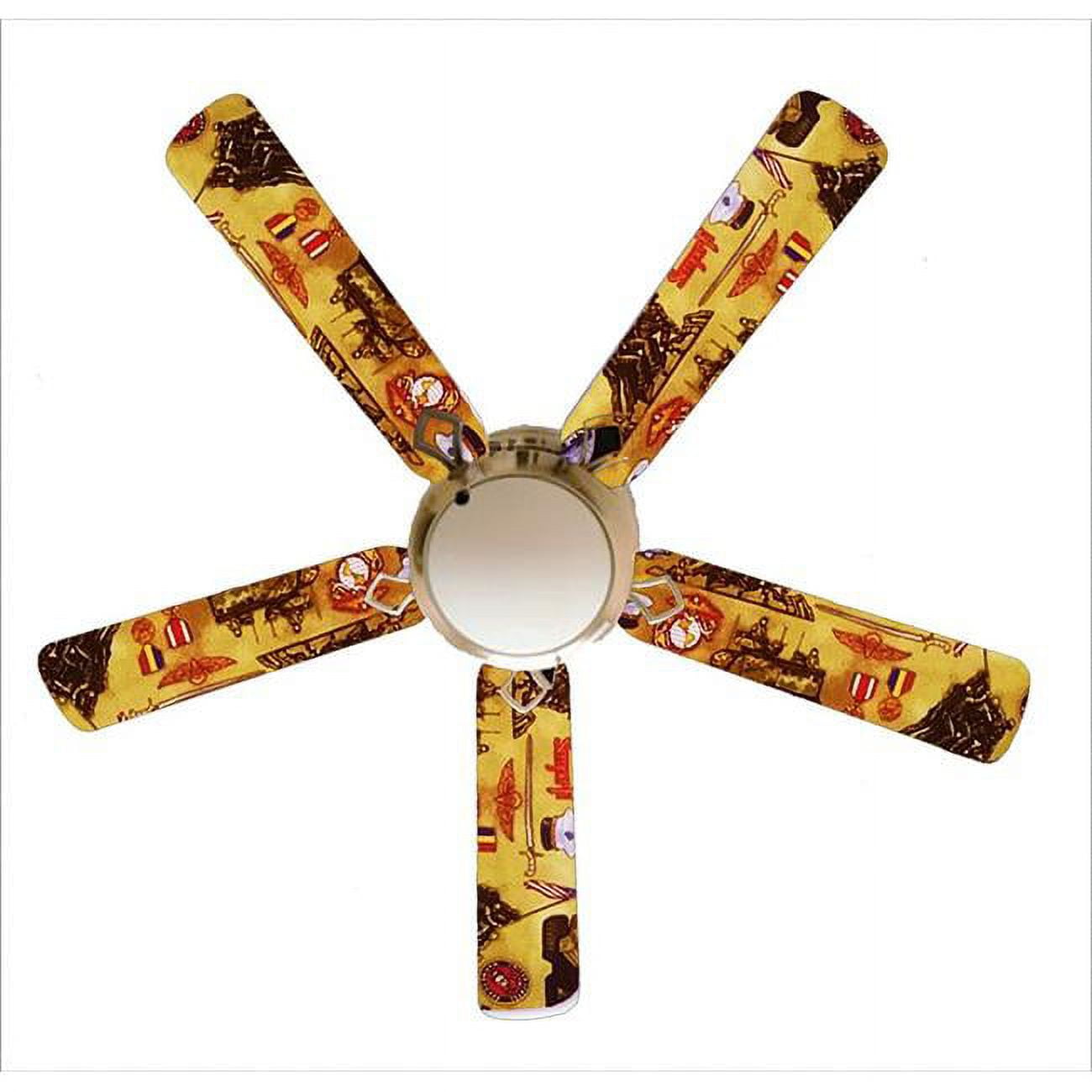 888 Cool Fans F52-0001070 52 in. Military U.S. Marines Semper Fi 5-Blades White Ceiling Fan with Lamp