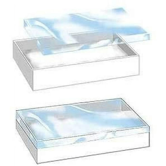 888 Display - 10 Boxes of White Ultra Clear View-Top Cotton-Filled Box 3" x 2 1/8" x 1"H