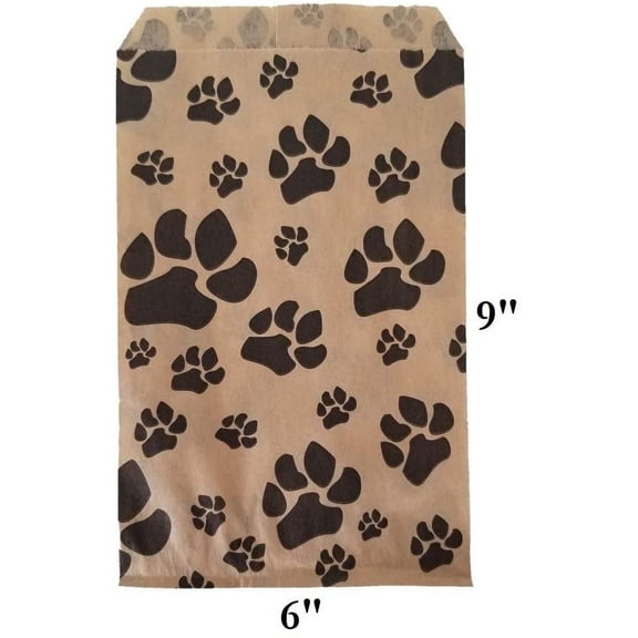 888 Display - 100 Flat Merchandise Paper Bags 6" x 9" for Gifts, POP Sales, Gifting, Ideal for Pet Stores.