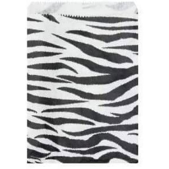 888 Display - 200 pcs of 8.5" x 11" Zebra Print Paper Gift Bags Shopping Sales Tote Bags