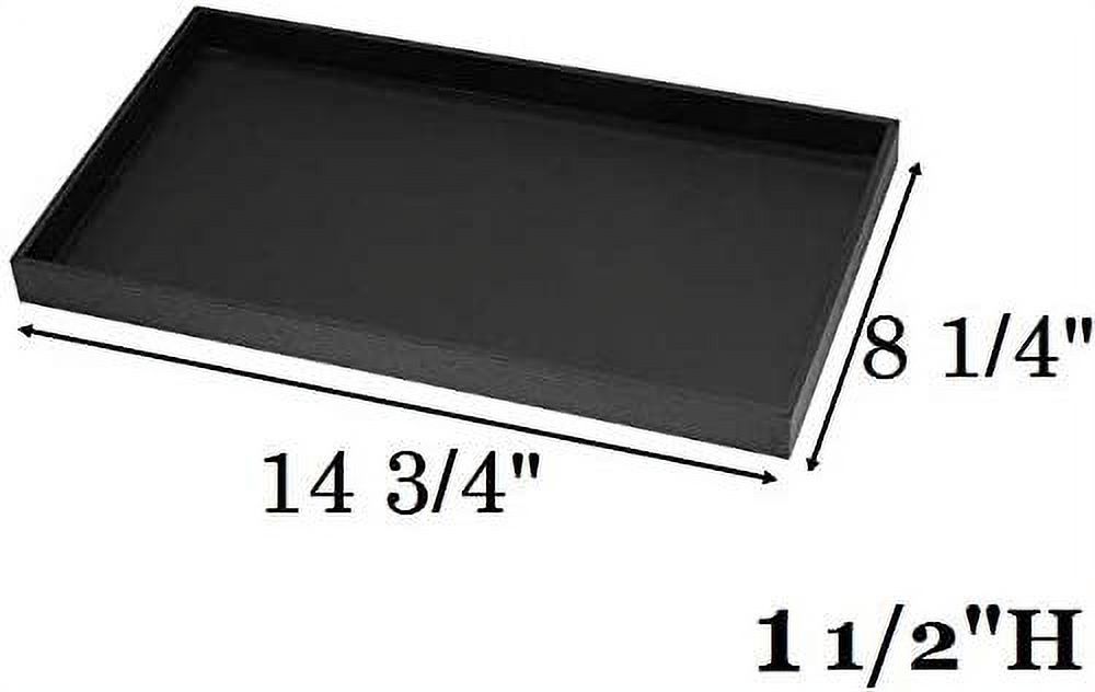 888 Display 3 Trays of Black Faux Leather Jewelry Display Trays
