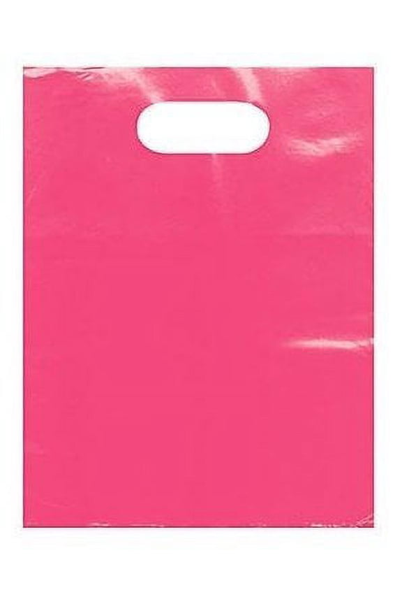 888 Display - 50 Bags 15" x 18" x 4" Pink Goody Bag, Merchandise Bag, Store Supply Bags, Patch Handle.