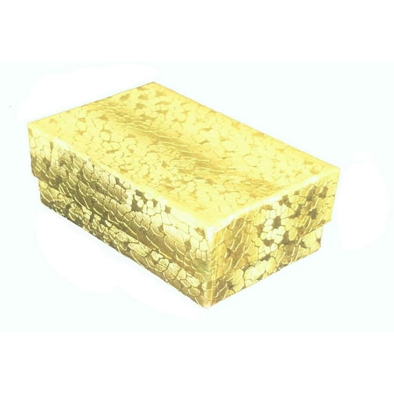 888 Display - Pack of 50 Boxes of 1 7/8" x 1 1/4" x 5/8" H Gold Textured Cotton Filled Jewelry Boxes