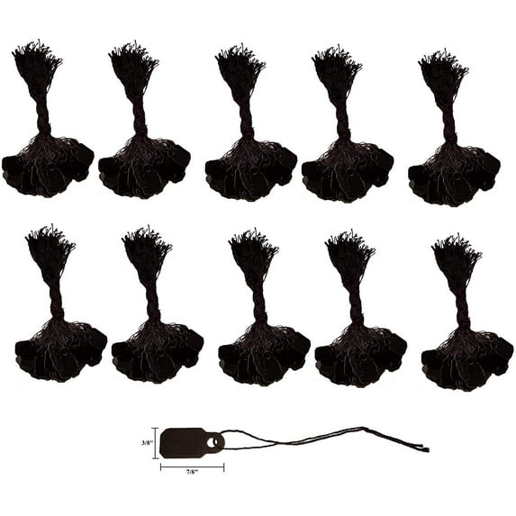 888 Display USA 1000 Black Plastic String Price Tags Jewelry Clothing Sale Display Tag