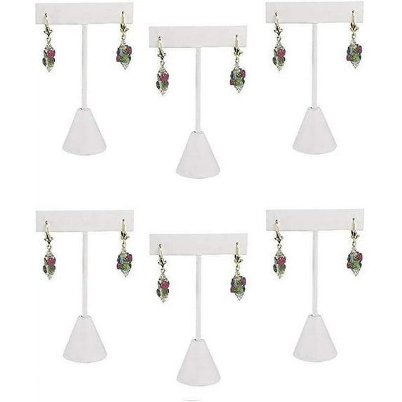 888 Display USA - 3 Black Velvet Earring T Stand Showcase Displays 7.63" 3 Pack, Black Velvet