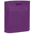 thumbnail image 1 of 888 Display USA, Inc - 100 Qty Purple 9" x 12" Patch Handle Plastic Tote Bags - for Merchandise/Store Supply/Gorcery/Goody Bags, 1 of 1