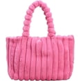 thumbnail image 1 of JennyShop Large Stripe Patchwork Purse for Women, Quality Plush Tote Handbag, Premium Square Underarm Bag Pretty Shoulder Bag, 1 of 3