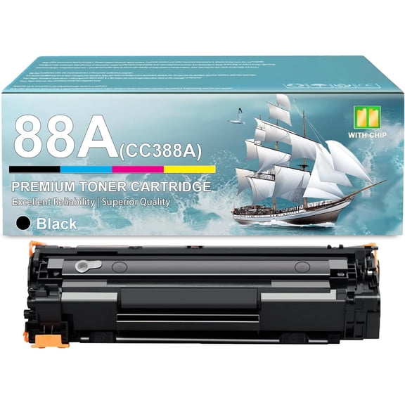 88A Toner Cartridge Compatible for HP 88A CC388A Black Toner Replacement Cartridges, High Yield with Chip, Work for HP LaserJet Pro M202d M202dw M226dw M226dn 126nw Printers, 1 Pack