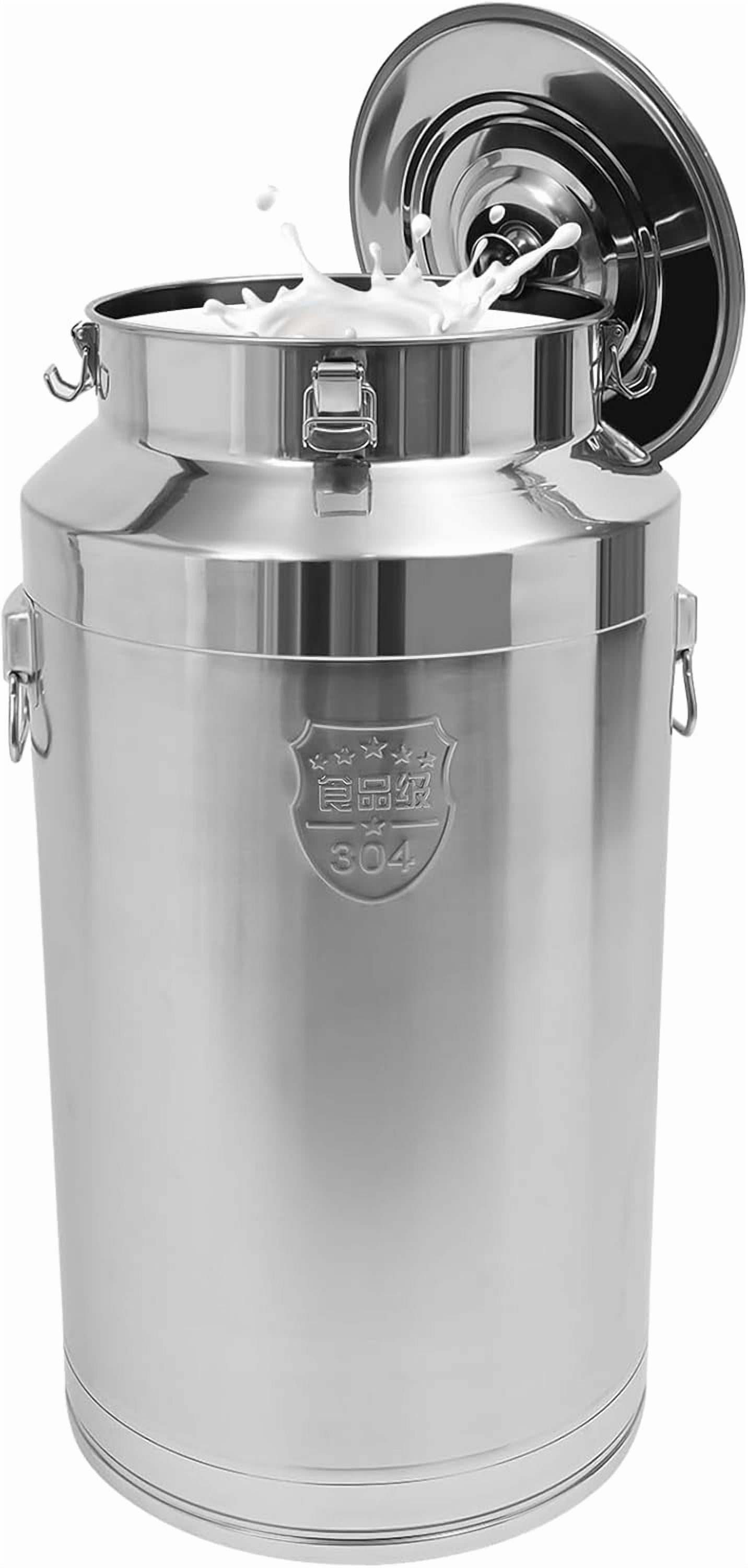 88L/23.25Gallon 304 Stainless Steel Milk Can,Heavy Duty Airtight Food Storage Container for Liquid & Dry Goods