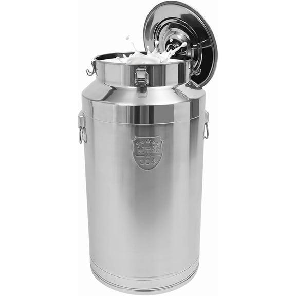 88L/23.25Gallon 304 Stainless Steel Milk Can,Heavy Duty Airtight Food Storage Container for Liquid & Dry Goods