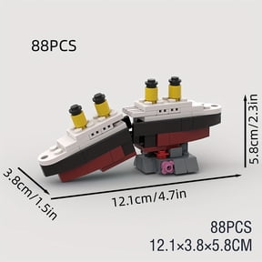 88PCS Titanic Shipwreck Building Blocks Set | Educational Toy for Kids & Adults | DIY Racing Model Kit | Gift for Birthday, Halloween, Christmas & Collectors