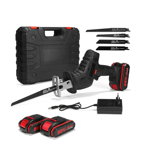 88V 3000Rpm Cordless Electric Reciprocating Saw Variable Speed Metal Wood Metal PVC Pipe Cutting Tool Electric Saw Power Tool ,Efficient Cutting