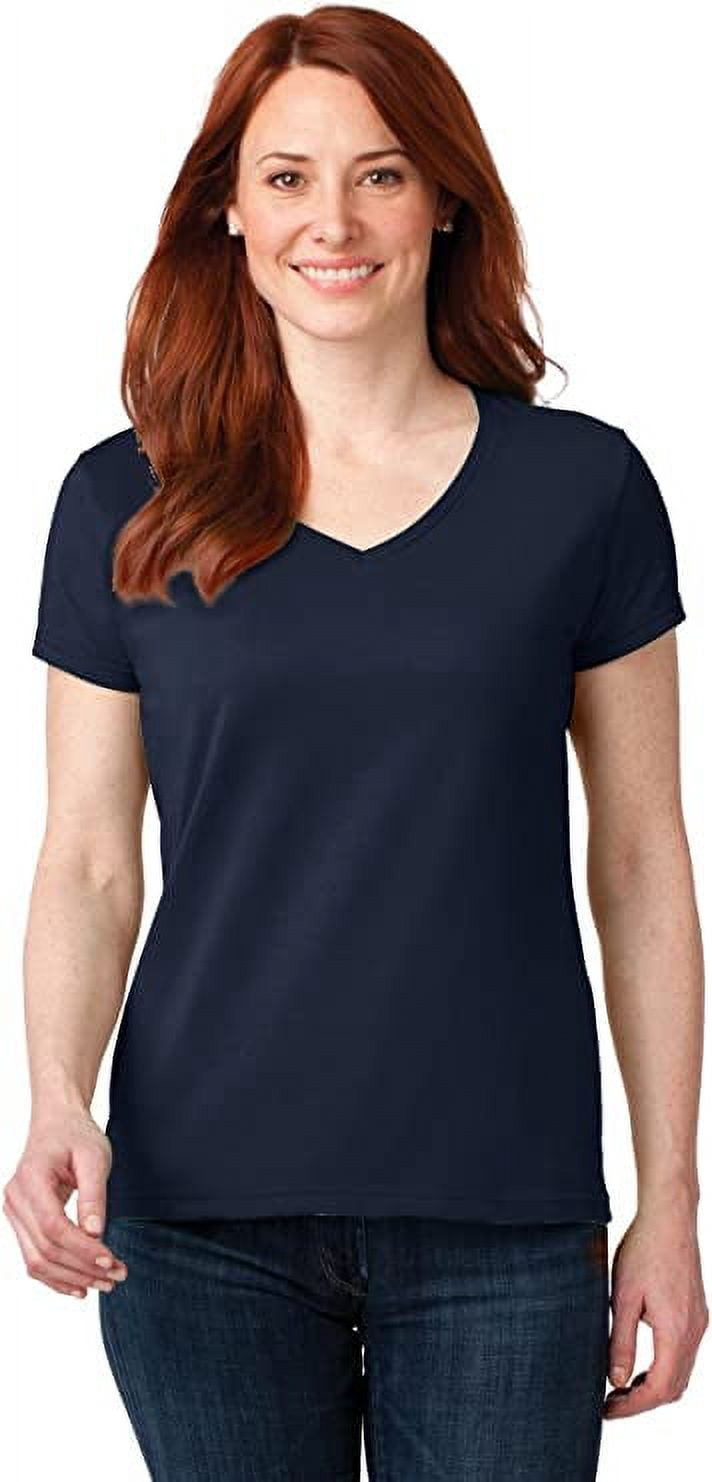 88VL Anvil Ladies' Lightweight V-Neck T-Shirt Navy S - Walmart.com