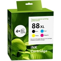 88XL Black, Cyan, Magenta, Yellow Ink Cartridge (4-Pack) | Replacement for HP 88XL Ink Cartridges Works with Pro K5400, K550, K8600, L7580, L7590, L7680, L7780 | C9396AN C9391AN C9392AN C9393AN
