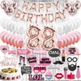 thumbnail image 1 of 88th Birthday Decoration Rose Gold with Silver Curtain, 88 Party Supplies, 88th Sash, 88 Cake Topper, 88th Photo Props, Confetti Balloons, 1 of 4