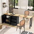 thumbnail image 1 of 89.7" Wooden Sideboard with Extendable Table, Multifunctional Storage Cabinet with 2 Doors and 3 Drawers, for Living Room, Study, Foyer and Kitchen, 1 of 13