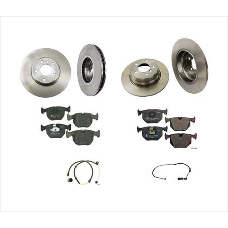 89-95 for BMW for 525i Brake Disc Rotors & Ceramic Pads KIT - D3EA Certified, 4 Year Warranty, Front&Rear Sensors Included