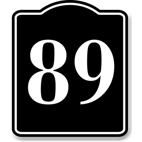 89 Bay Garage Door Plate Field Lane Gate Number BLACK Aluminum Composite Sign, 15"x18"