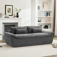 thumbnail image 1 of 89" Cloud Boneless Loveseat Sofa Couch, Deep Seat 2-Seater Comfy Chenille Grey Couch with Lumbar Pillows, Modern Compressed Living Room Sofa, 1 of 7