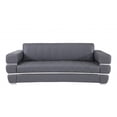 thumbnail image 1 of 89" Dark Gray Chrome Accents Genuine Leather Standard Sofa, 1 of 10