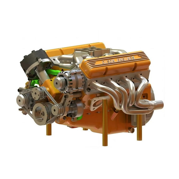 89%-Gasoline Ohv V8 Small-Block Engine Model Kits, Cison V8 Engine Kit Gasoline, V8 Engine Kits, Build Your Own Stem V8 Model Engine for Adults, Mini V8 Model Engine Kit(Orange)