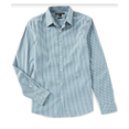 thumbnail image 1 of $89 Michael Kors Slim-Fit Gingham Stretch Long-Sleeve Woven Shirt,Hydro Teal, XL, 1 of 2