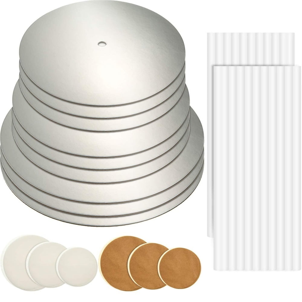 89 Pcs Cake Tiered Stacking Kit 10 Inch,8 Inch, 6 Inch Silver Round ...