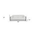 thumbnail image 1 of 89" White and Chrome Genuine Leather Standard Sofa, 1 of 10