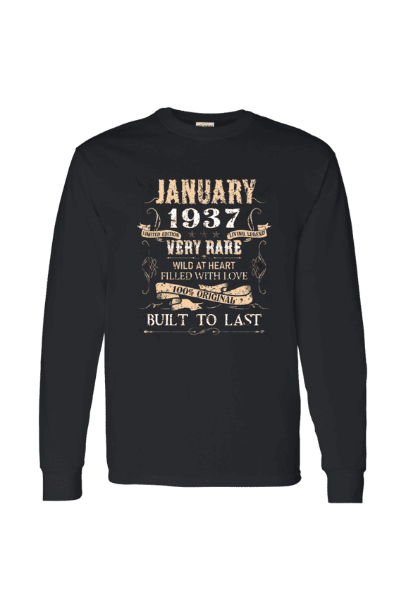 89 Years Old 89Th Birthday Vintage January 1937 Long Sleeve Shirt