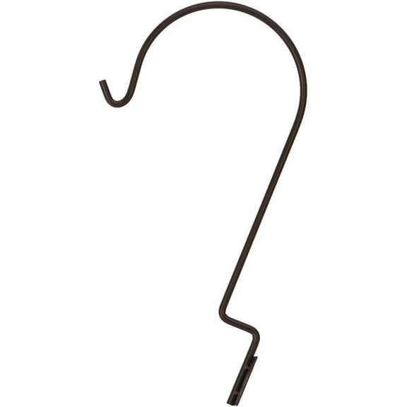 Deck Hanger Hook Black 12-Inch - Outdoor Hanging Planter Hook - Heavy Duty Metal Deck Hooks for Wall, Fence - Garden Decor Hanging Hooks