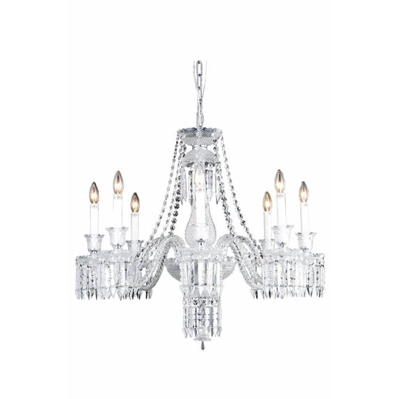 Elegant Lighting Majestic 32" 8 Light Elegant Crystal Chandelier