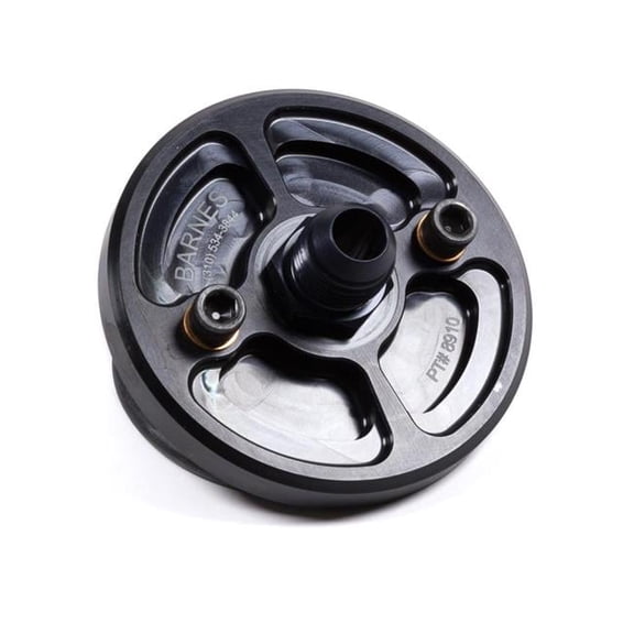 8910-10 Billet Oil Filter Block - Off Plate - Red