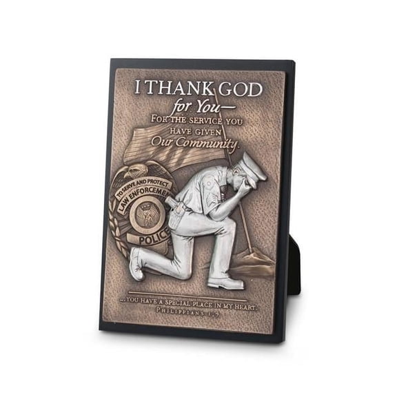 89345 Small Plaque - Moments of Faith-Policeman - No. 20759