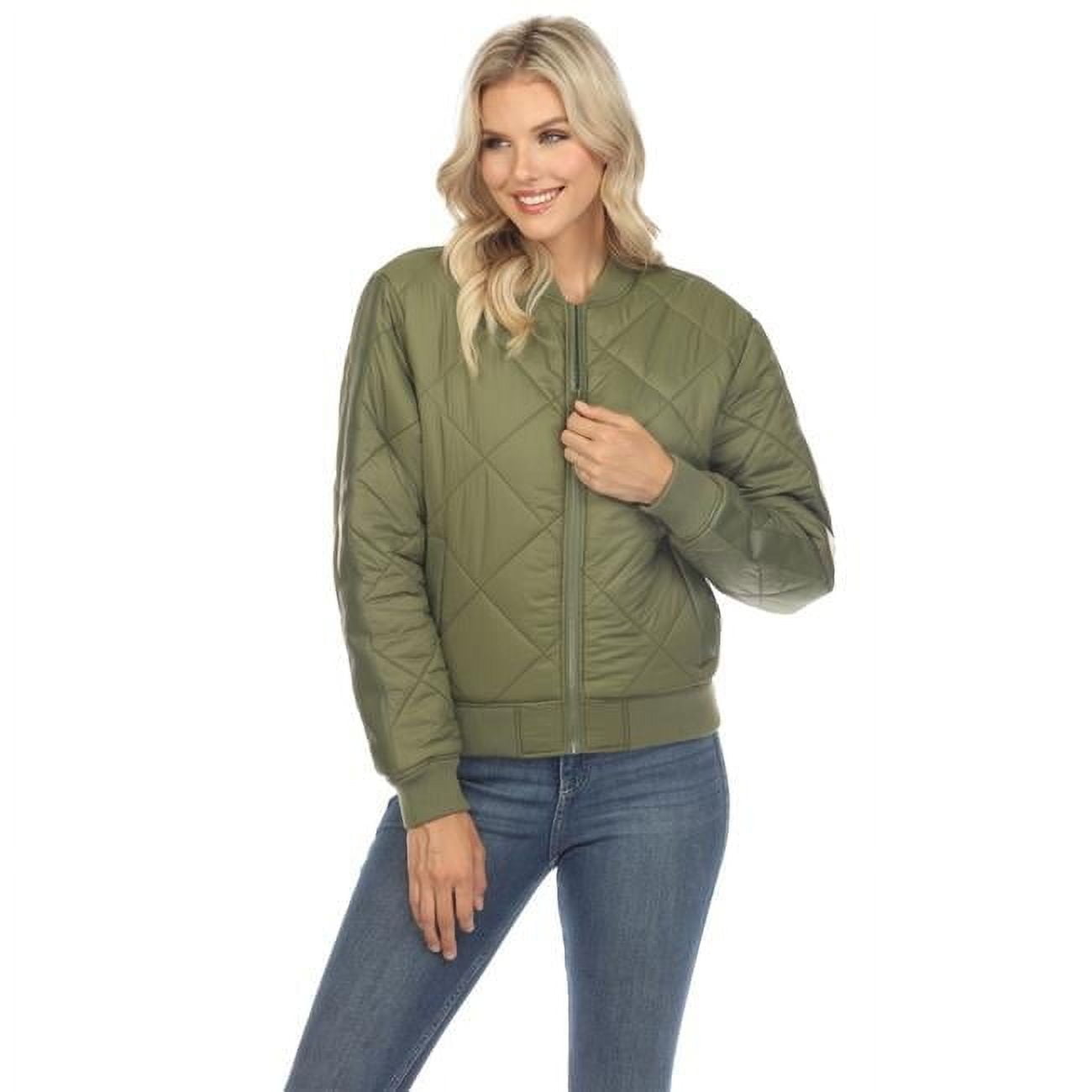 Women Beige Diamond Quilted Bomber Jacket