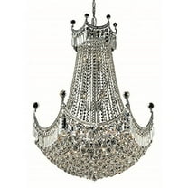 8949 Corona Collection Chandelier D:30in H:40in Lt:24 Chrome Finish (Royal Cut Crystals)