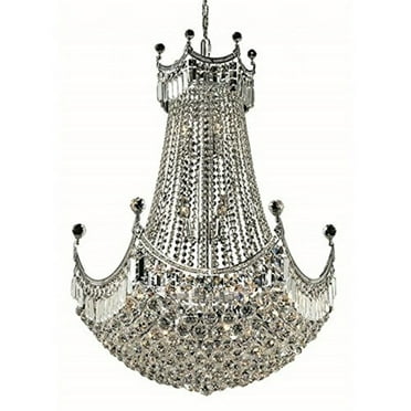 8949 Corona Collection Chandelier D:30in H:40in Lt:24 Chrome Finish (Royal Cut Crystals)