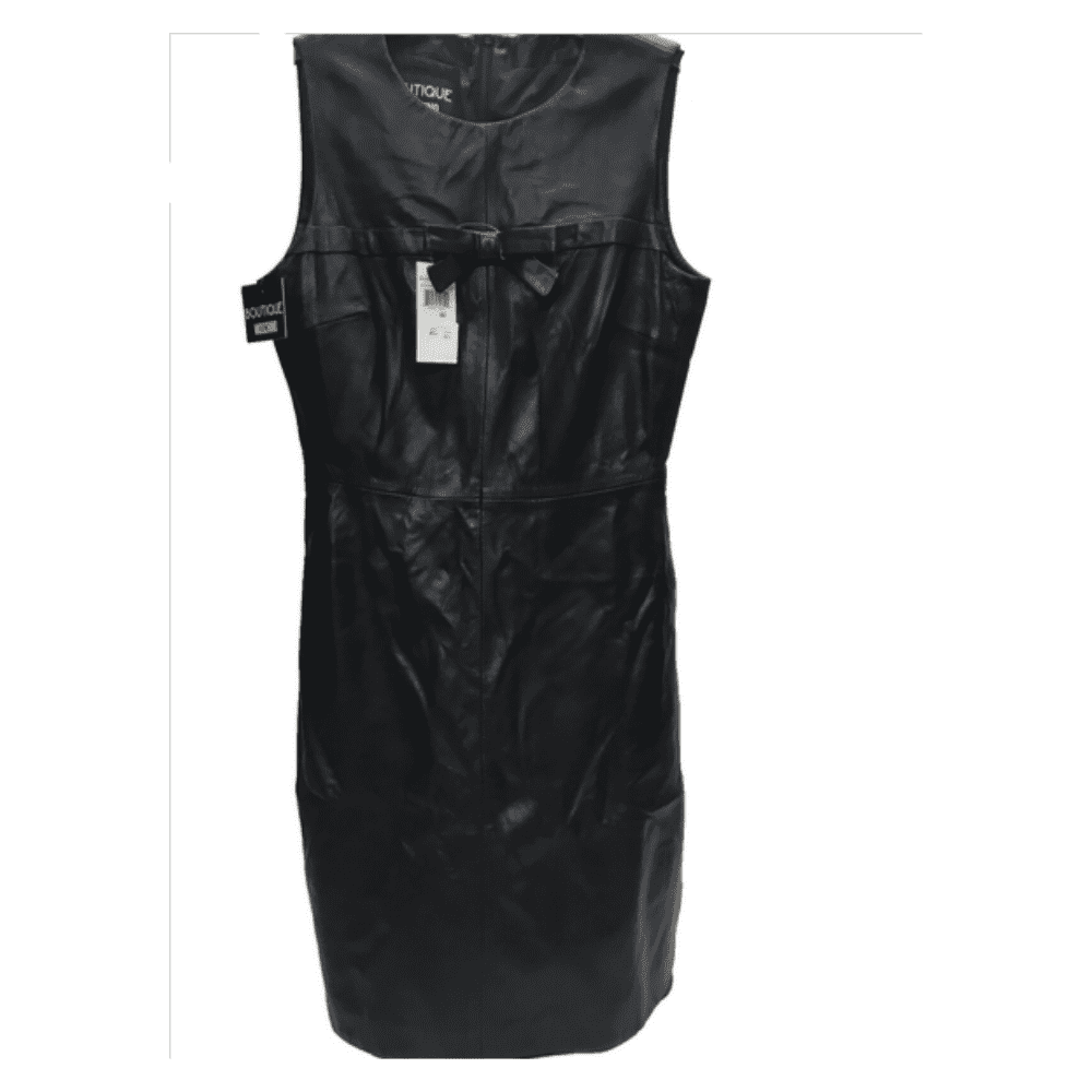 slim fit dress slacks Cocoa Faux Leather Strapless A-line Mini Dress main image 1