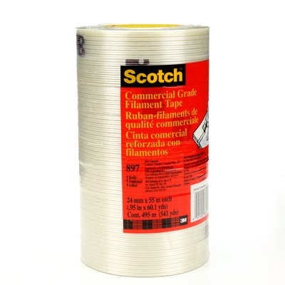 897-24mmx55m - Scotch Filament Tape - 24 mm x 55 m - Clear - (Pack of 36)