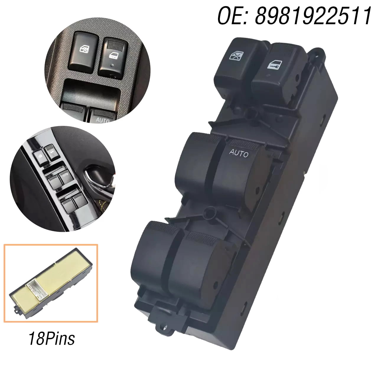 ISUZU D-MAX V-CROSS MAIN POWER WINDOW SWITCH BLACK (PWS-DMAX-12MNEW