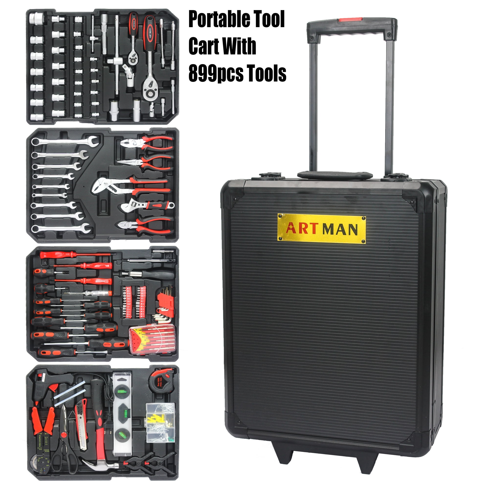 SESSLIFE 899 PCS Complete Tool Set, Portable Mechanic Box with 4 Layers ...