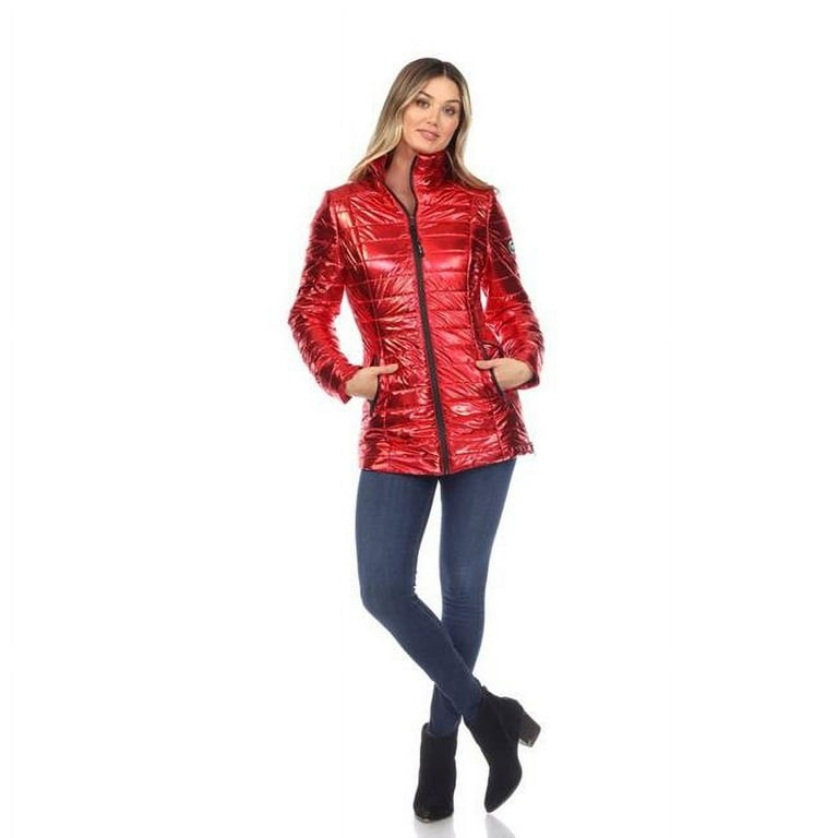 8999M 16 XL Metallic Puffer Coat Red Extra Large Walmart