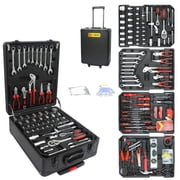 899pcs Rolling Tool Box Set with Lock, Rolling Trolley Case Tool Sets, 4 Layer of Tool Sets 90 Piece Tool Kits on Wheel, Wrench Socket Rolling Hand Tool Box Tool Kit for Garage, Repair Kit