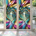 thumbnail image 1 of 89Bloom 17.7 x39.4 Inches Decorative Infinity Prism Stained Glass Window Film, Window Film for Glass Door Heat Control Anti UV, 1 of 8