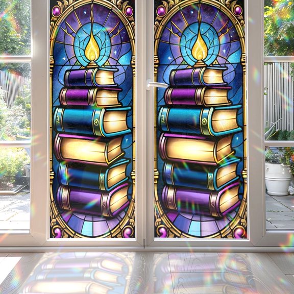 89Bloom Window Film Magic Book 17.7 x 39.4 in for Glass Door Anti UV Privacy Use